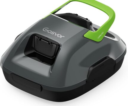 Poolroboter Akku, 6600 LPH Effiziente Reinigung mit 90 Min Laufzeit, 3,4 KG Leicht Bodensauger, Einfach zu Bedienen & Warten, Poolsauger für Pools mit Flachem Boden bis zu 80㎡, Grün