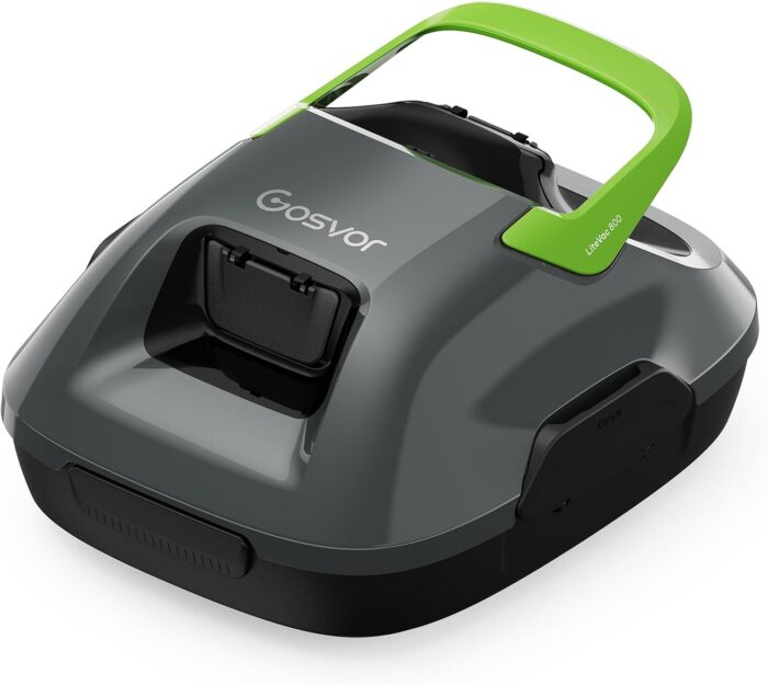 Poolroboter Akku, 6600 LPH Effiziente Reinigung mit 90 Min Laufzeit, 3,4 KG Leicht Bodensauger, Einfach zu Bedienen & Warten, Poolsauger für Pools mit Flachem Boden bis zu 80㎡, Grün