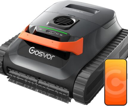 (2026 Neu) Gosvor Poolroboter Wand und Boden, Wasserlinie, Flachzone 4-in-1, Bis zu 200 Min. Laufzeit, Leichtgewicht 6,9 KG, 3μm Ultrafeiner Filter, Starker Poolsuager Akku für Pools bis zu 200 m²