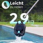 Pleco S1 Poolroboter Akku, Leichter Poolsauger mit Dual-Antriebsmotoren, 80 Min Reinigungszeit, 2,5 Stunden Ladezeit, Auto Parken Poolreiniger für Flache Böden Pools