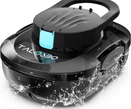 Pleco S1 Poolroboter Akku, Leichter Poolsauger mit Dual-Antriebsmotoren, 80 Min Reinigungszeit, 2,5 Stunden Ladezeit, Auto Parken Poolreiniger für Flache Böden Pools