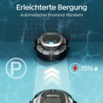 (2026 Upgrade) TALOSBO S2 Poolroboter,Doppelfiltration,Kabelloser Poolsauger Akku, 90 Min Automatische Reinigung mit Selbsteinparkfunktion,Dual Motoren Poolreiniger für Flache Böden Pools bis 80 m²