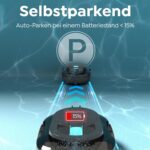 Pleco S1 Poolroboter Akku, Leichter Poolsauger mit Dual-Antriebsmotoren, 80 Min Reinigungszeit, 2,5 Stunden Ladezeit, Auto Parken Poolreiniger für Flache Böden Pools