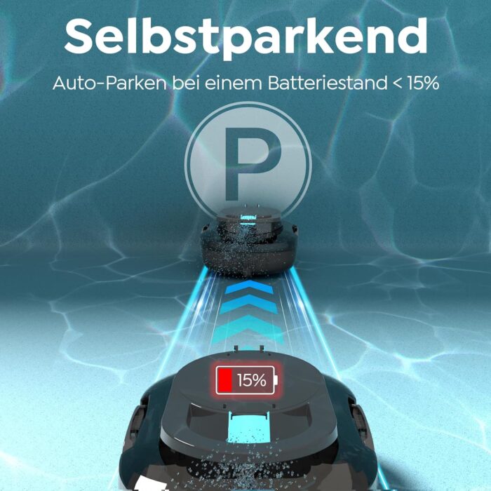 (2026 Upgrade) TALOSBO S1PRO Poolroboter, 120 Min Automatische Reinigung, Dual Motoren Poolreiniger Selbsteinparkfunktion mit 2,5H Ladezeit Poolsauger Akku für Flache Böden Pools bis 100 m²
