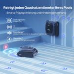 Beatbot AquaSense 2 Poolroboter, Akku Poolsauger mit Oberflächen-Parkfunktion, Poolreiniger Boden und Wand, Doppelte Reinigung der Wasserlinie, für Pools bis zu 300 m², Mitternachtblau