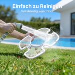Poolroboter Akku, 6600 LPH Effiziente Reinigung mit 90 Min Laufzeit, 3,4 KG Leicht Bodensauger, Einfach zu Bedienen & Warten, Poolsauger für Pools mit Flachem Boden bis zu 80㎡, Grün