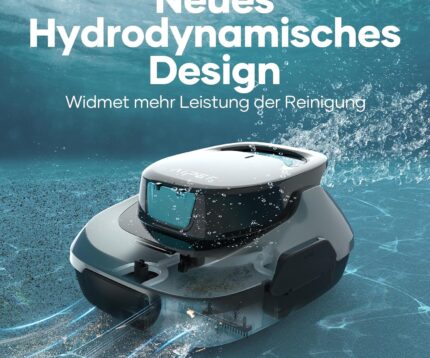 AIPER Scuba SE Poolroboter, Kabelloser Poolsauger Akku, 90 Minuten Reinigungszeit, Automatische Reinigung mit Selbsteinparkfunktion, Leichter Poolreiniger Ideal für Pools mit Flachem Boden