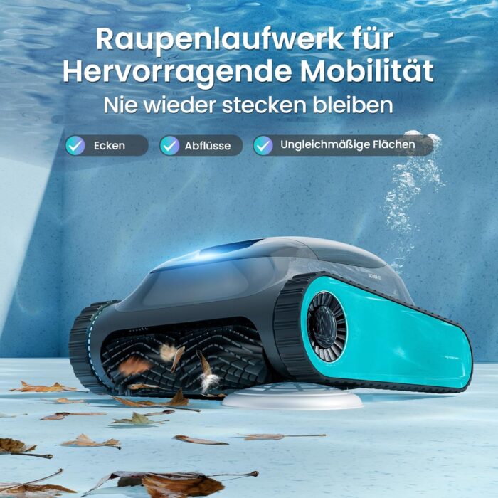 (2026 Upgrade) AIPER Scuba S1 Poolroboter Boden und Wand, Wasserlinienreinigung, 3μm Ultrafeiner Filter, 180 Min. Akkulaufzeit, 15900LPH Leistungsstarker Poolsauger mit APP für Eingelassene Pools Blau