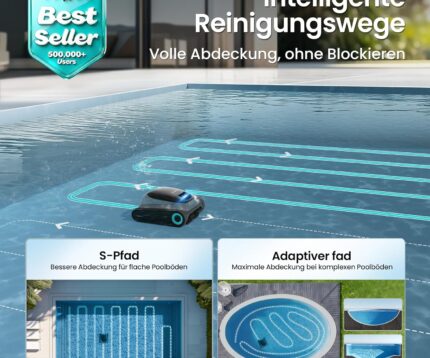 (2026 Upgrade) AIPER Scuba S1 Poolroboter Boden und Wand, Wasserlinienreinigung, 3μm Ultrafeiner Filter, 180 Min. Akkulaufzeit, 15900LPH Leistungsstarker Poolsauger mit APP, Für Eingelassene Pools