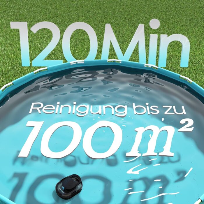 (2026 Upgrade) TALOSBO S1PRO Poolroboter, 120 Min Automatische Reinigung, Dual Motoren Poolreiniger Selbsteinparkfunktion mit 2,5H Ladezeit Poolsauger Akku für Flache Böden Pools bis 100 m²