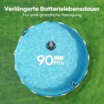 AIPER Poolroboter, Kabellos Poolsauger Akku, Bodensauger mit 90 Min Laufzeit, Automatisches Parken, Dual-Antriebsmotoren & LED-Anzeigen, Ideal für Flachem Boden Pool bis zu 80 m²